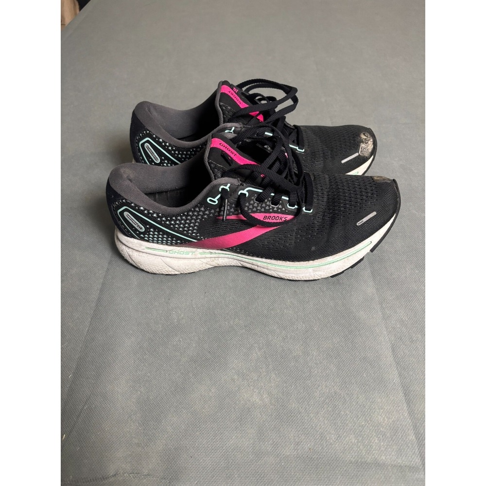 Brooks Ghost 14 1203561B013 Womens Shoes Size 10M Black Lace-Up Low Top Sneakers